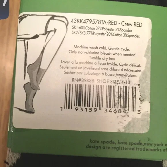 Kate Spade Crew Socks-3 Pairs. Polar Bears, Black & White Polk & Black w Spade - Picture 4 of 9